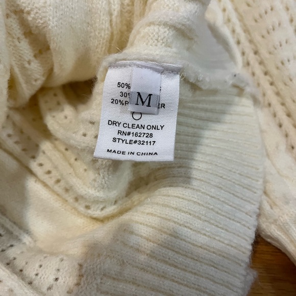 Cream Ruffle Button Up Sweater - Picture 4 of 5